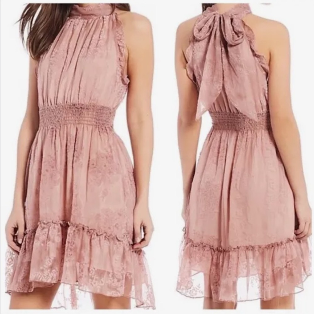 Pink dress with floral pattern